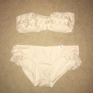 Cotton On Nude Ruffly Strapless Bikini